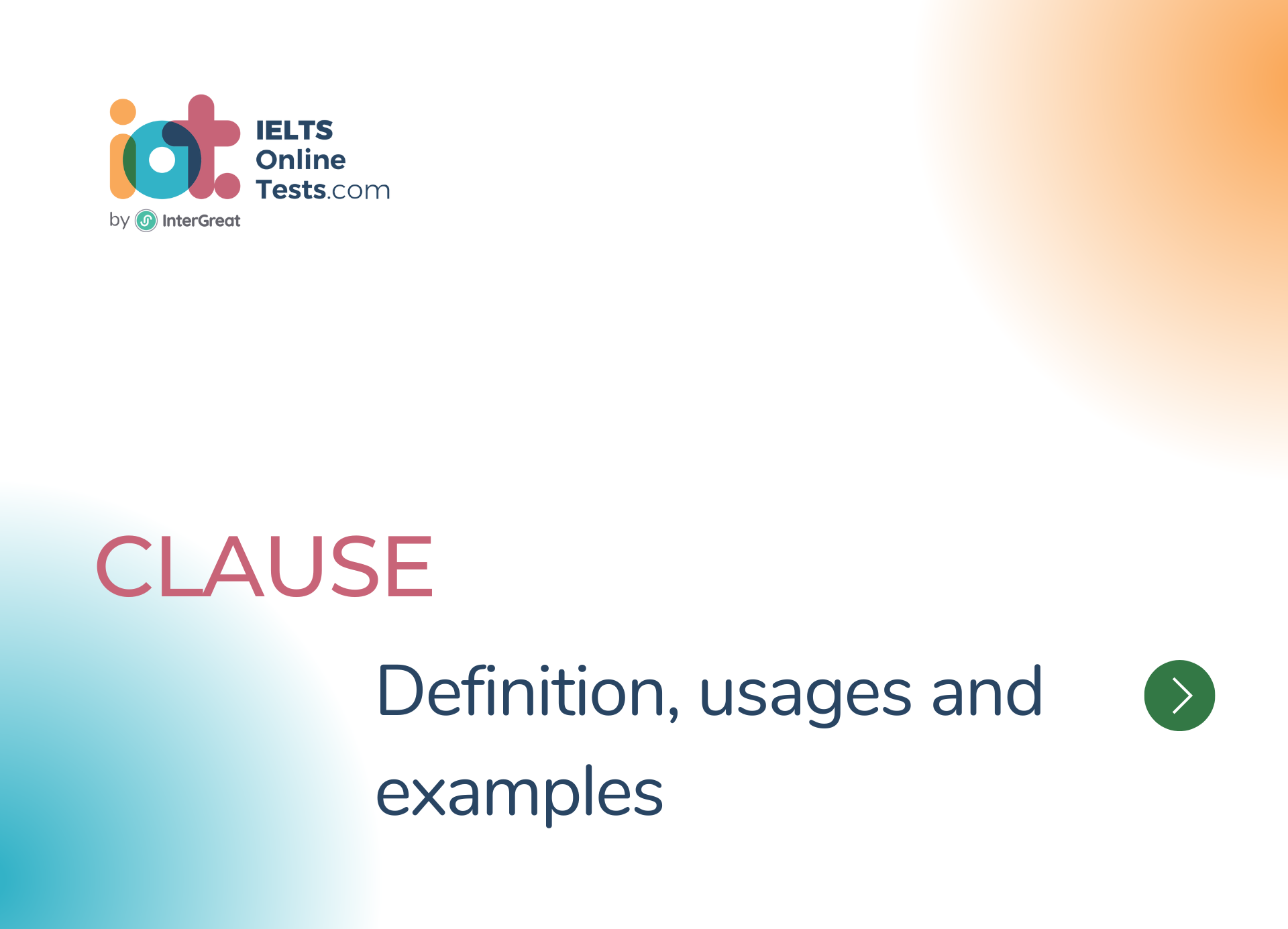 Clause definition, usages and examples