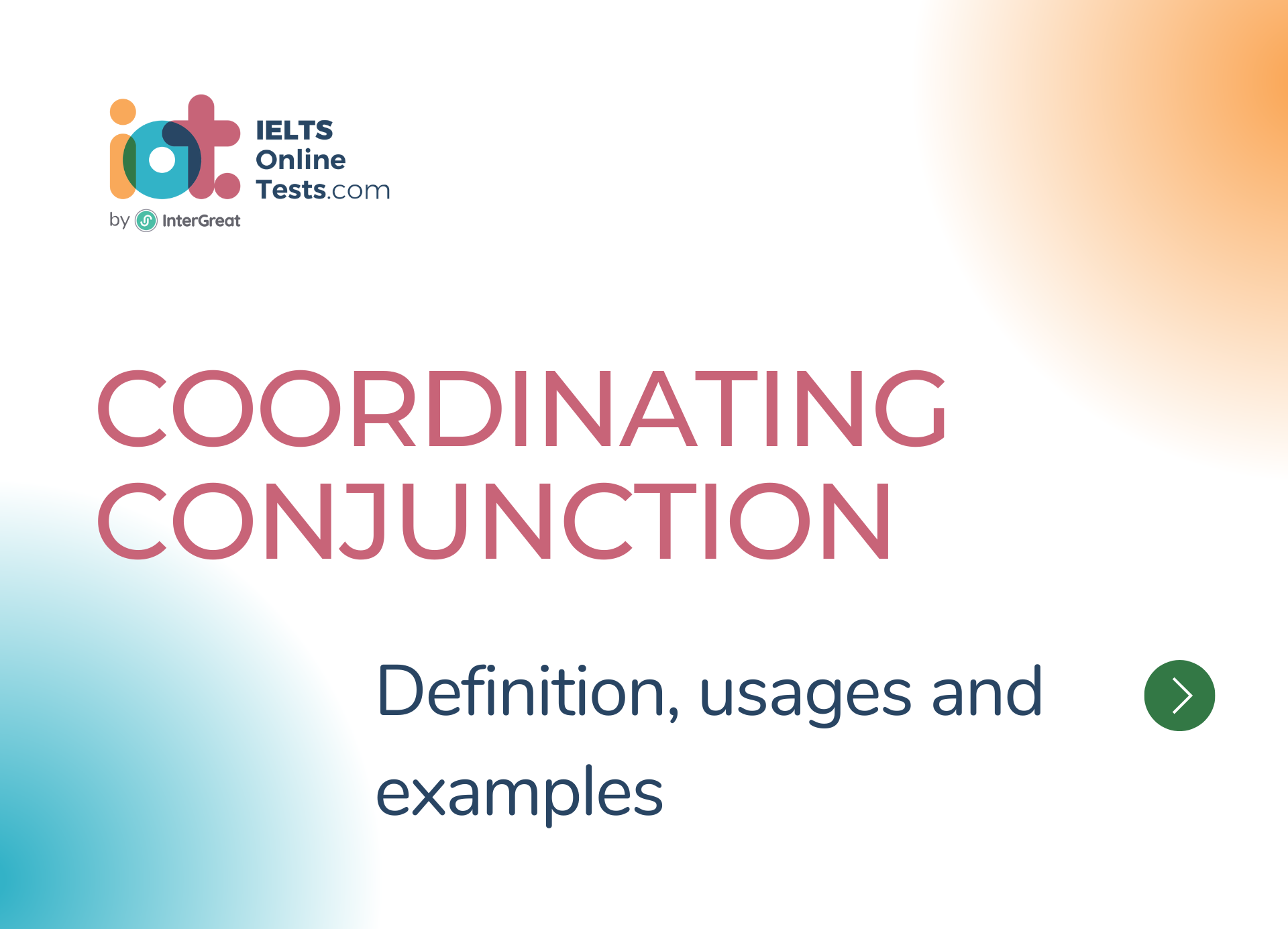 Coordinating conjunction definition, usages and examples