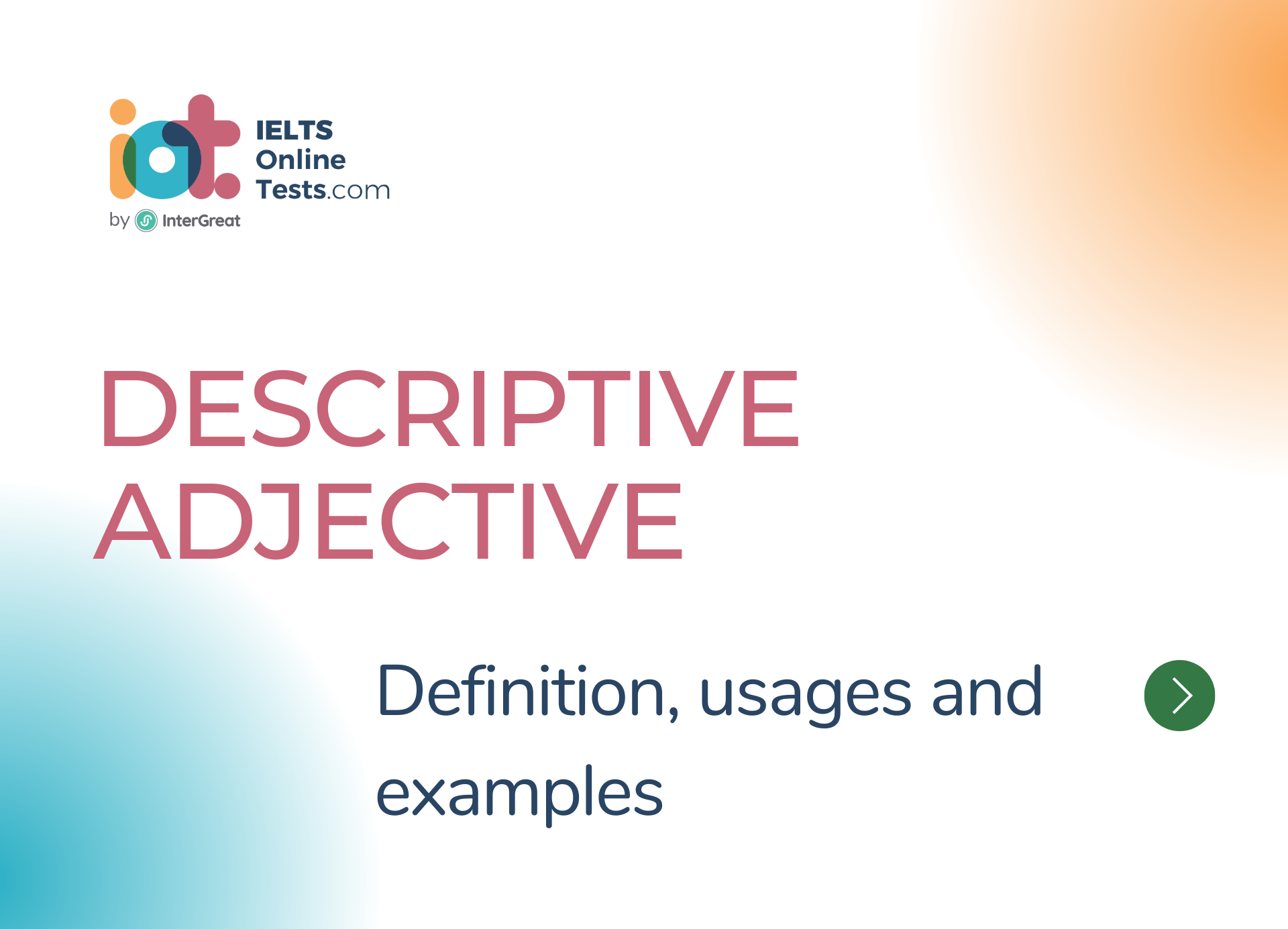 Descriptive adjective definition, usages and examples