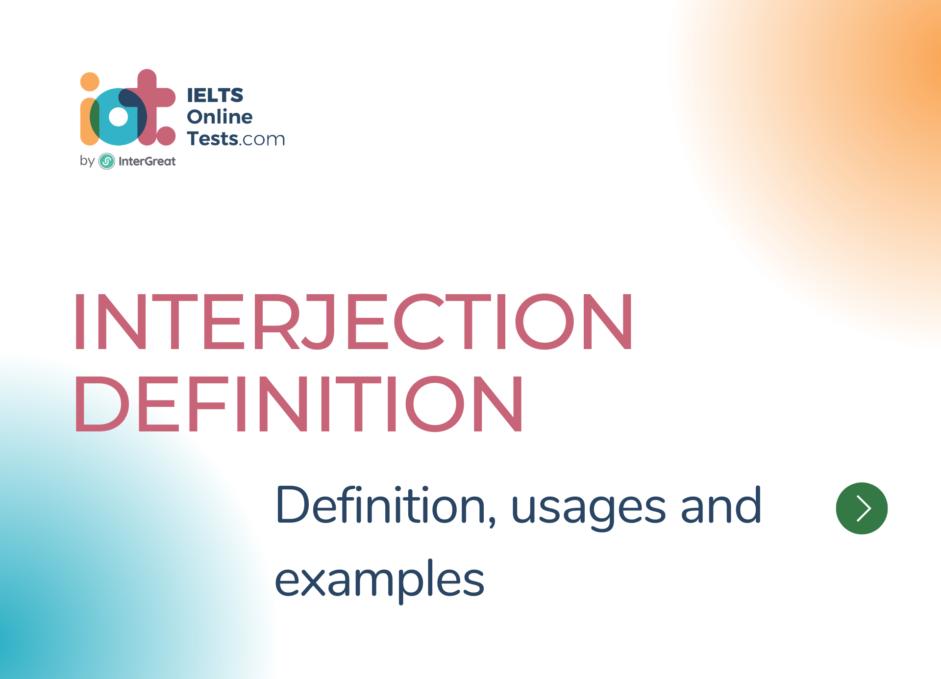 Interjection definition, usages and examples