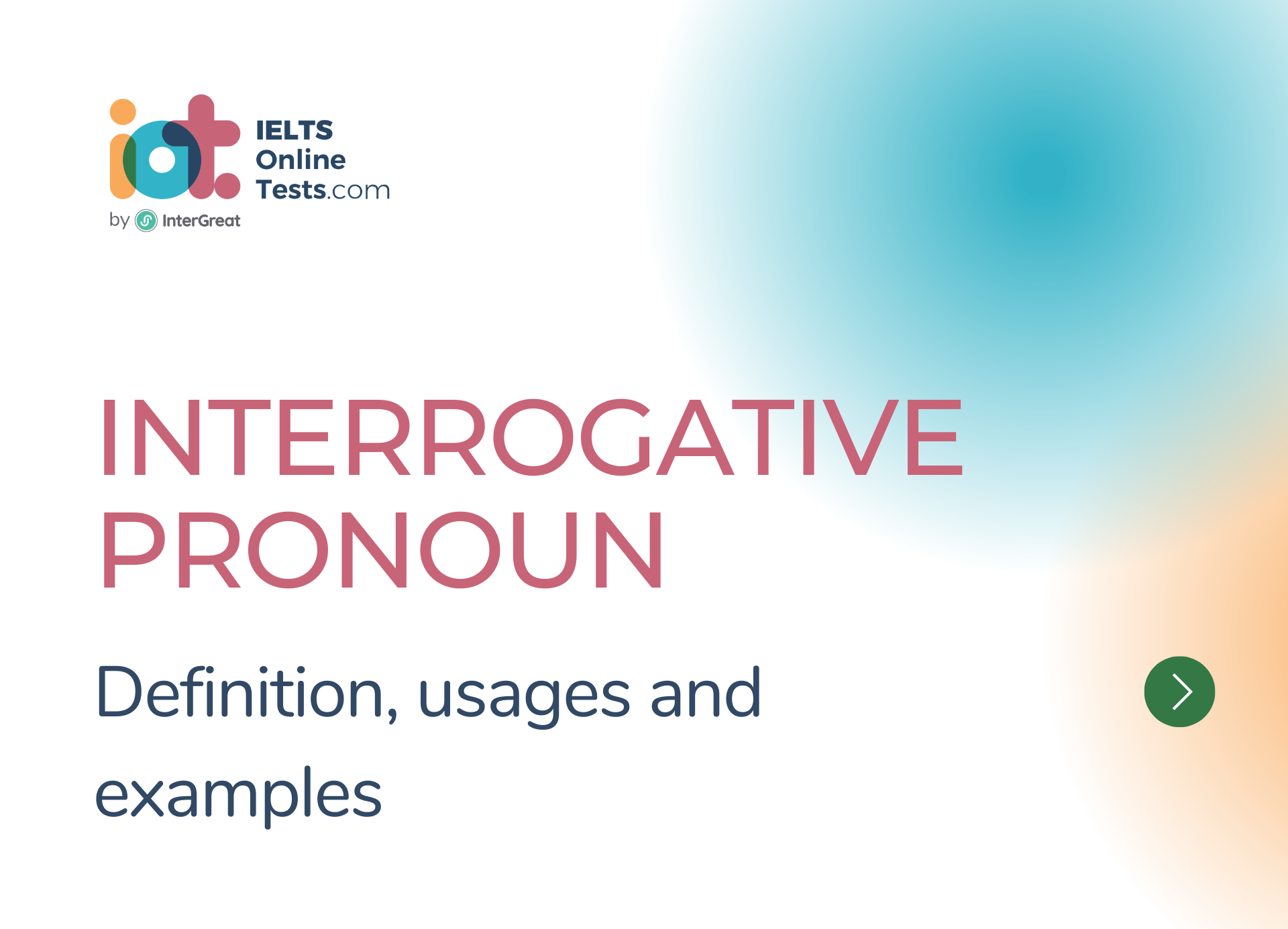Interrogative pronoun definition, types and examples