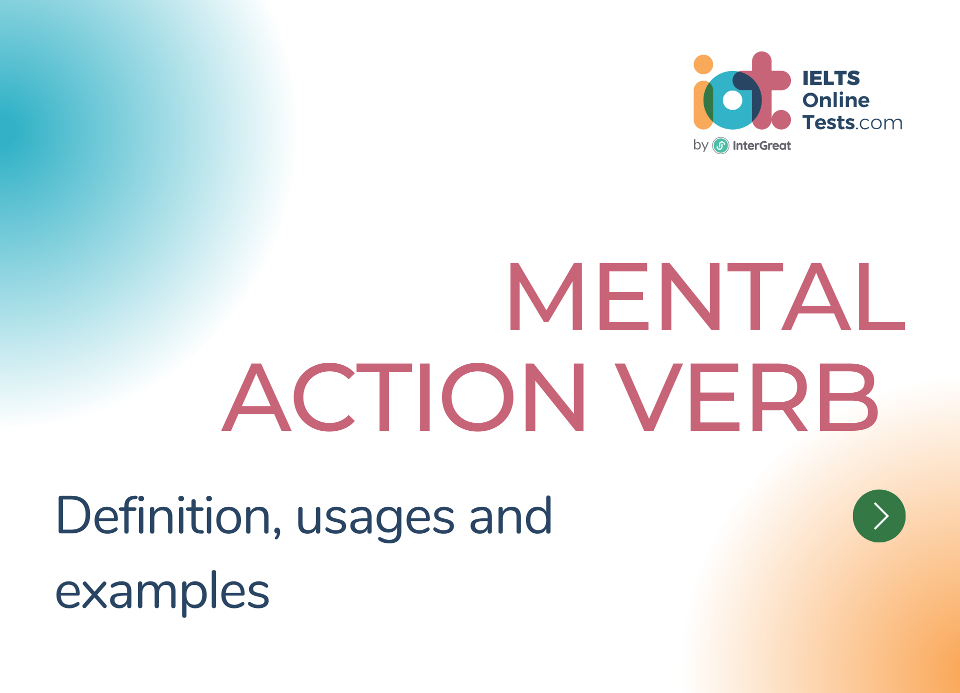Mental action verb definition and examples