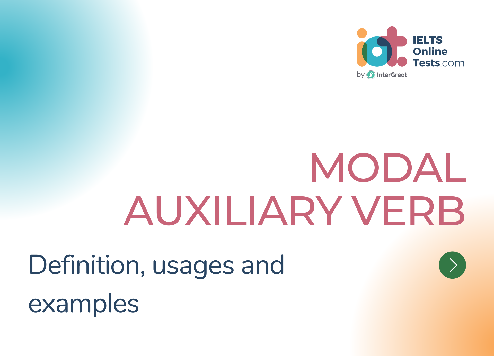 Modal auxiliary verb definition and examples