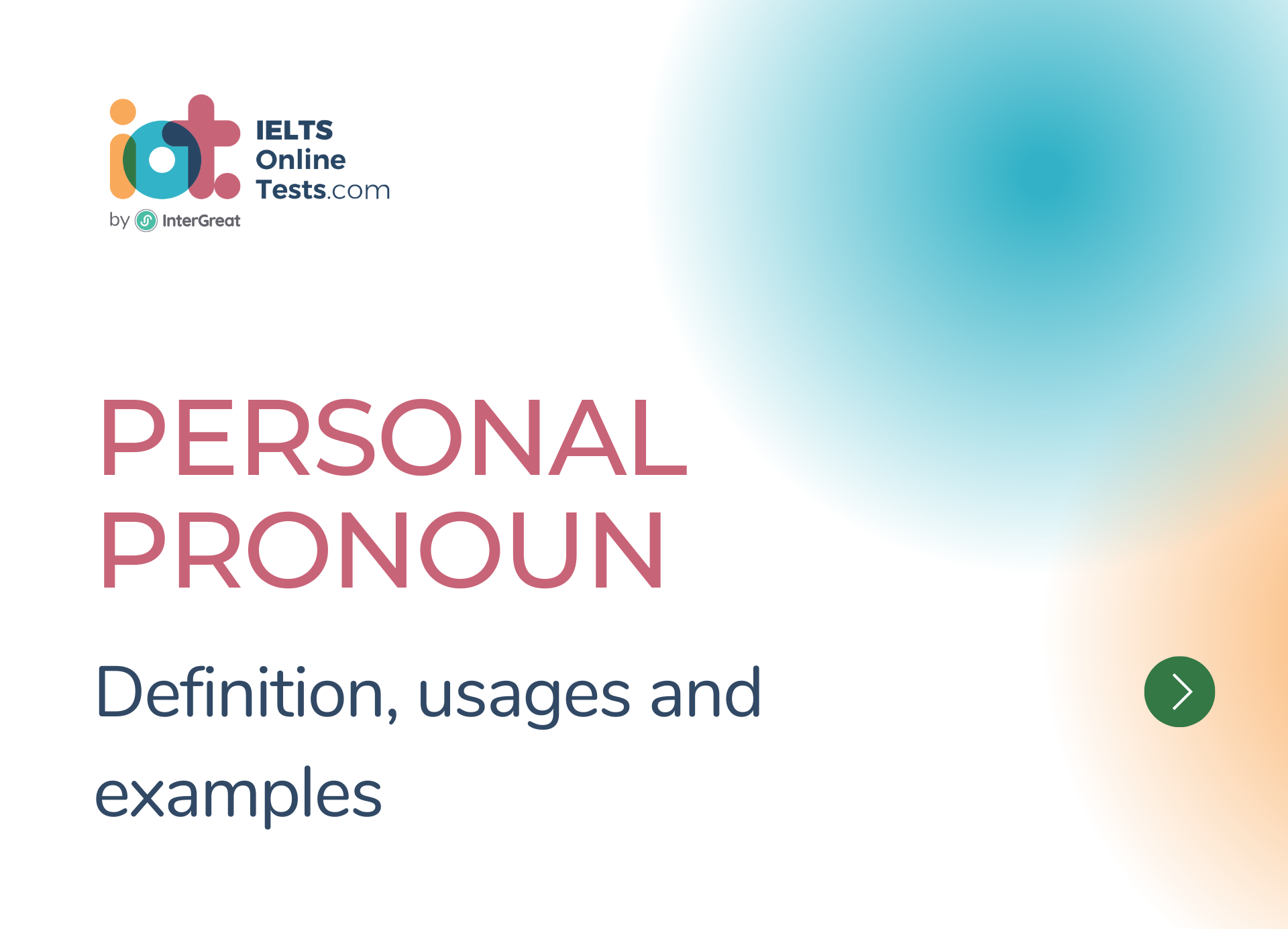 Personal pronoun definition and examples