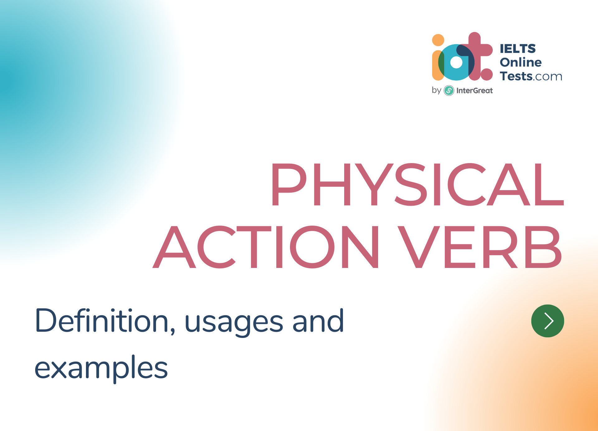 Physical action verb definition and examples
