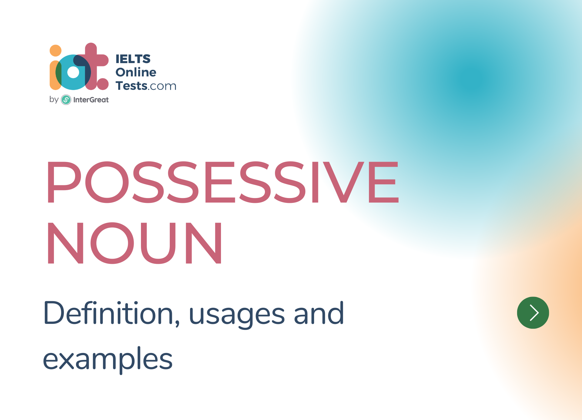 Possessive noun definition and examples