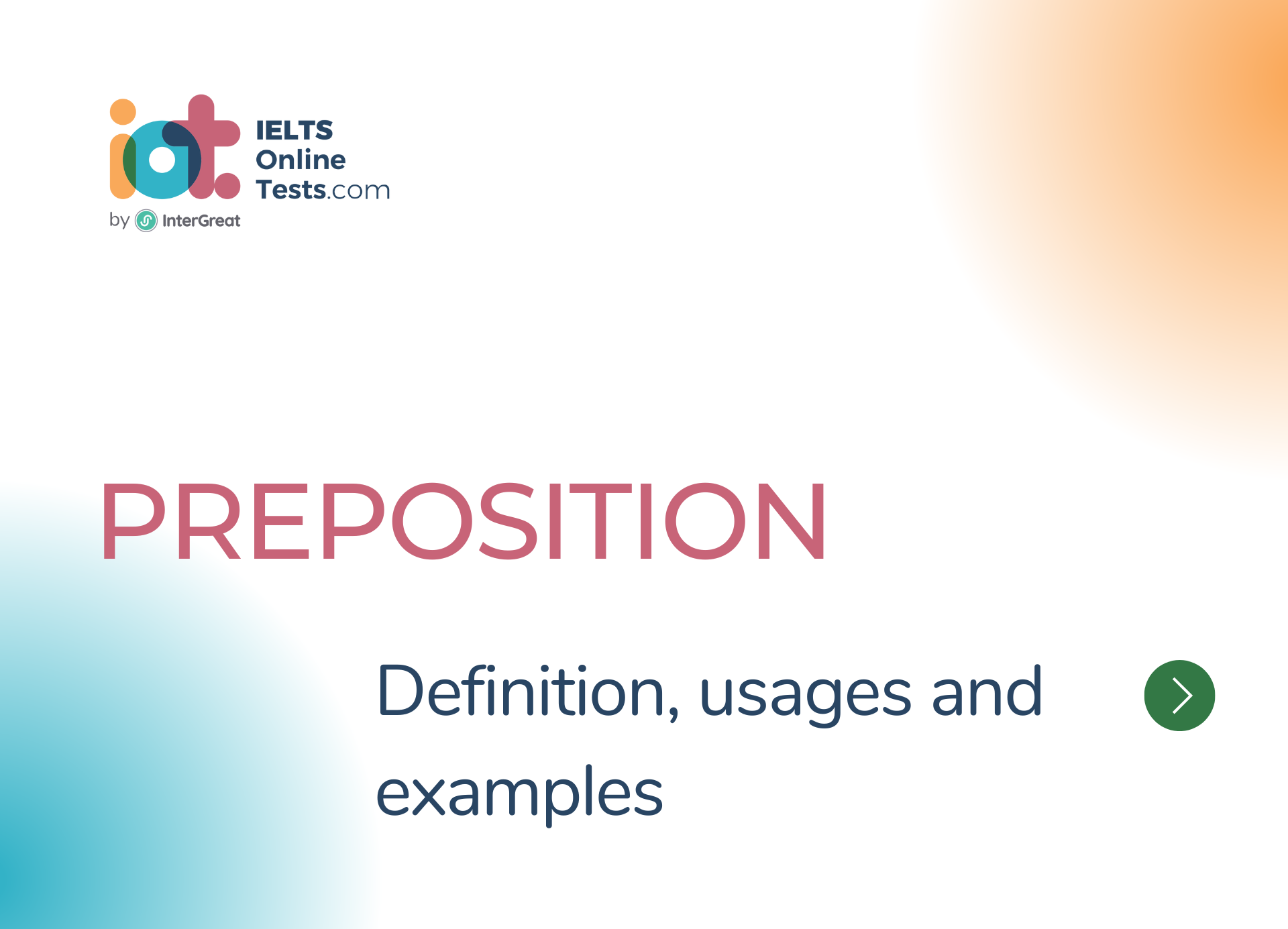 Preposition definition, usages and examples
