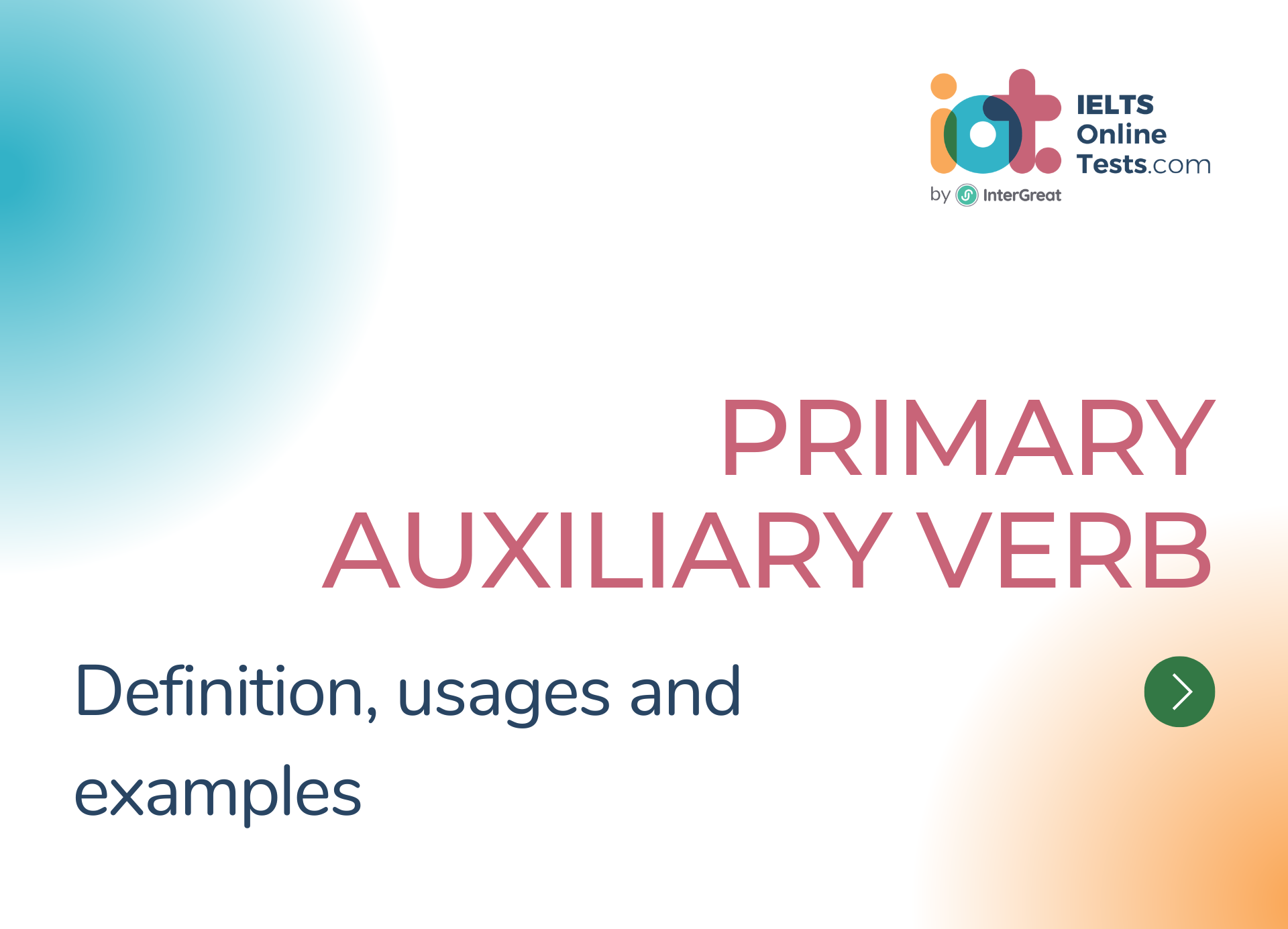 Primary auxiliary verb definition and examples