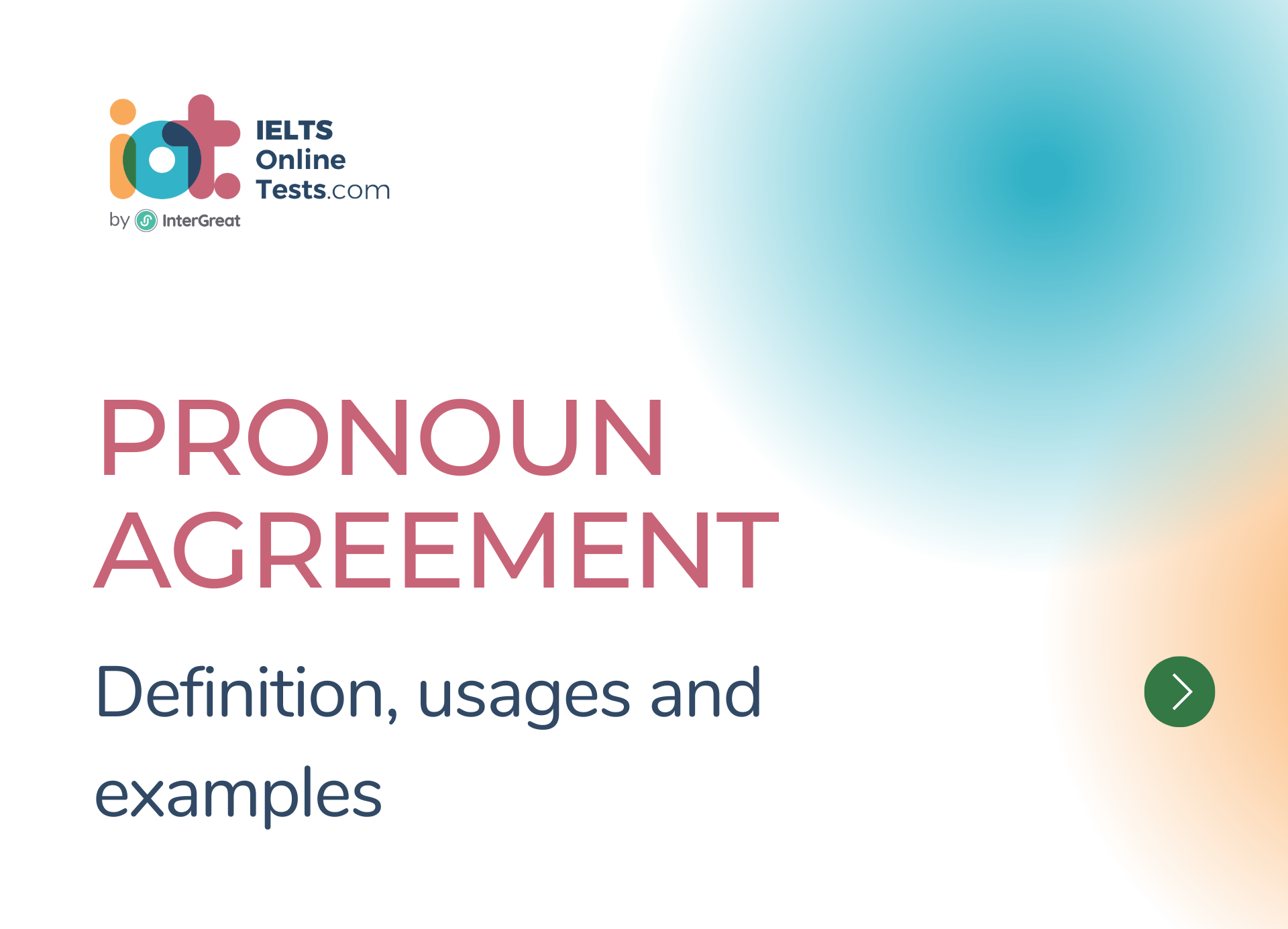 Pronoun Agreement and examples