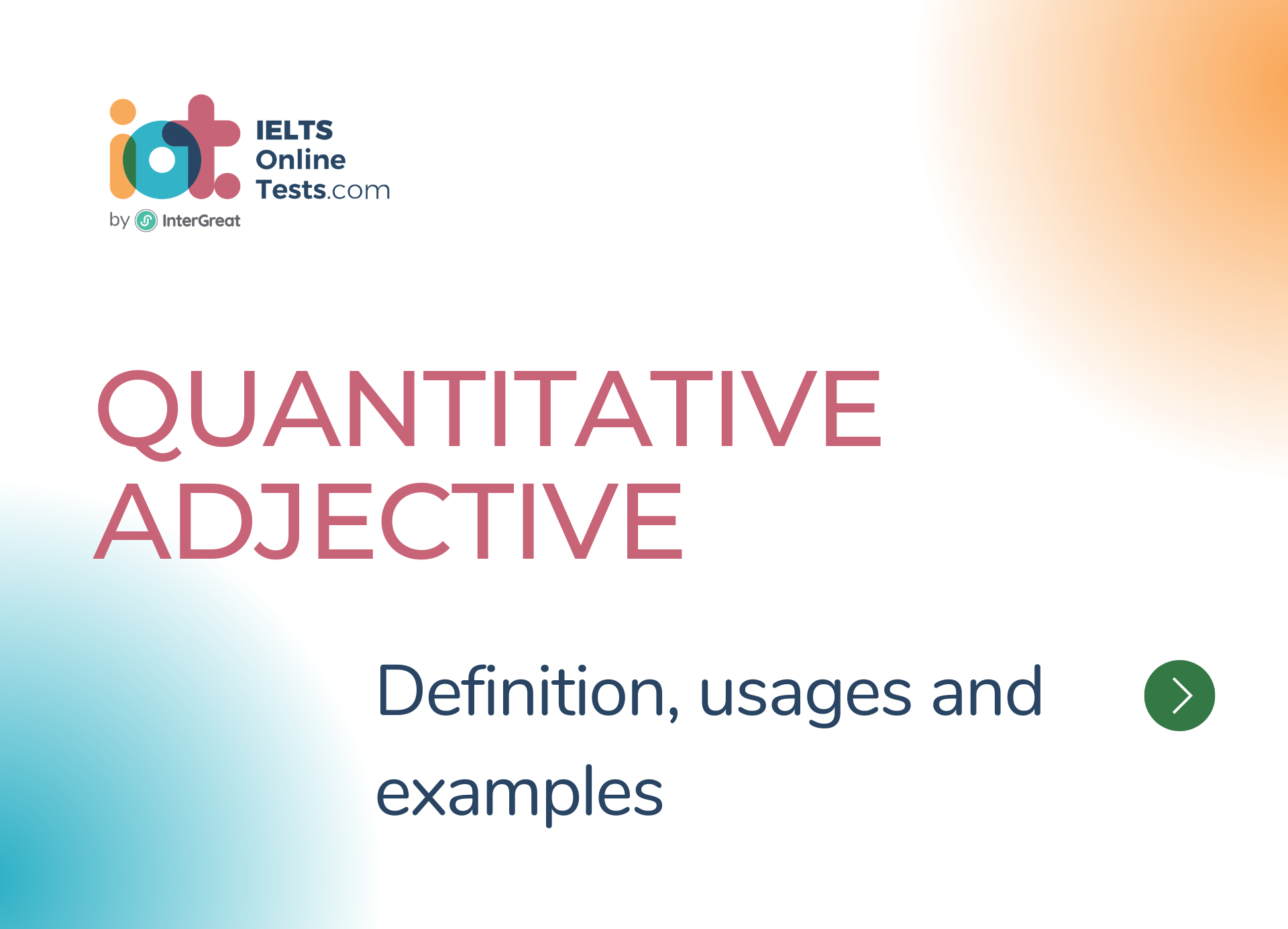 Quantitative Adjective definition, usages and examples