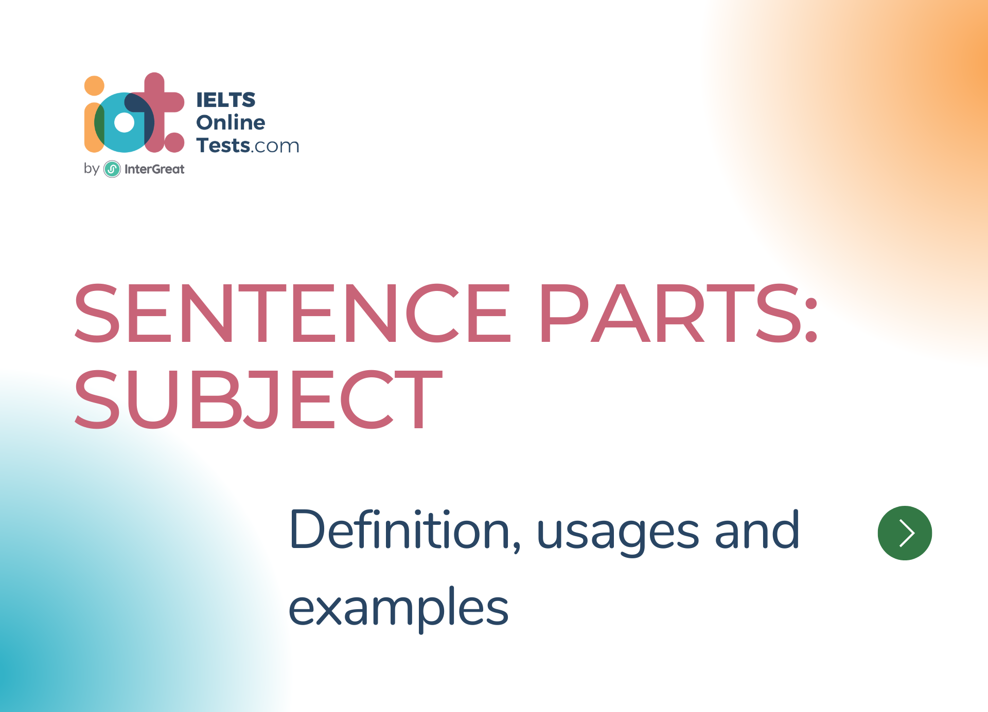Sentence Parts: Subject