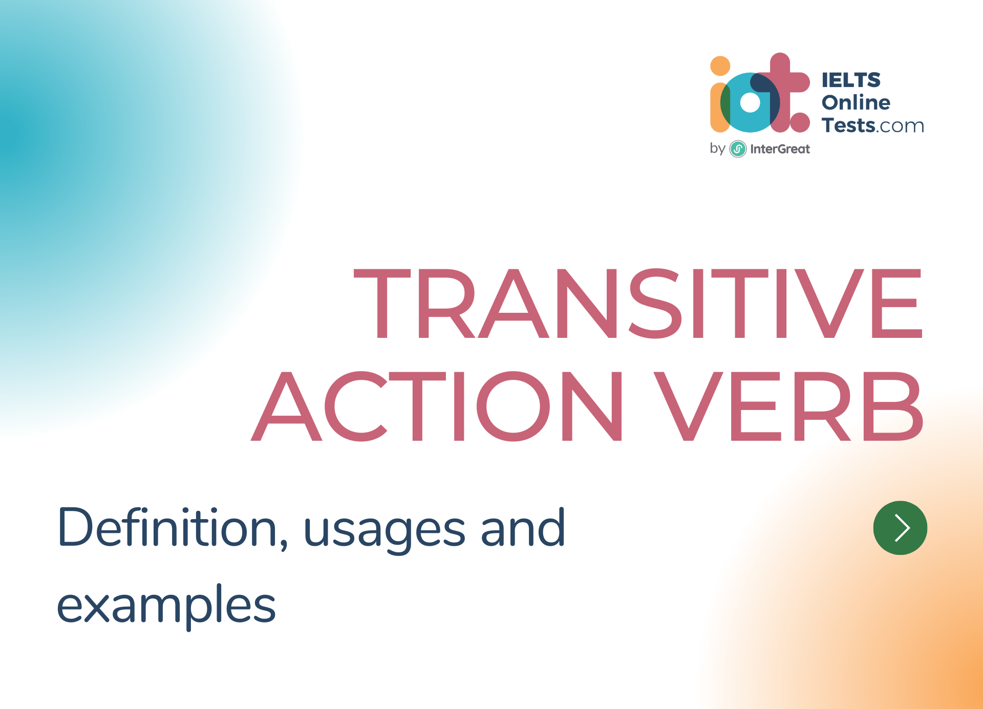 Transitive action verb definition, types and examples