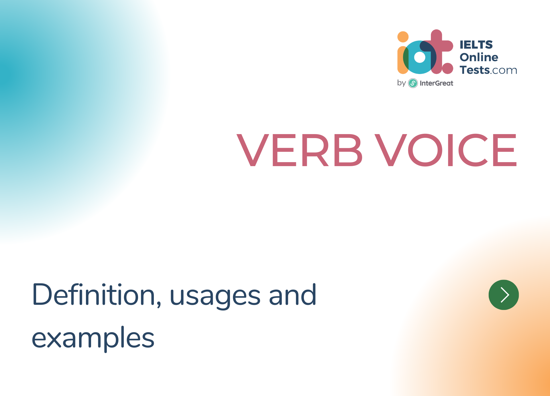 Verb voice definition, characteristics and examples