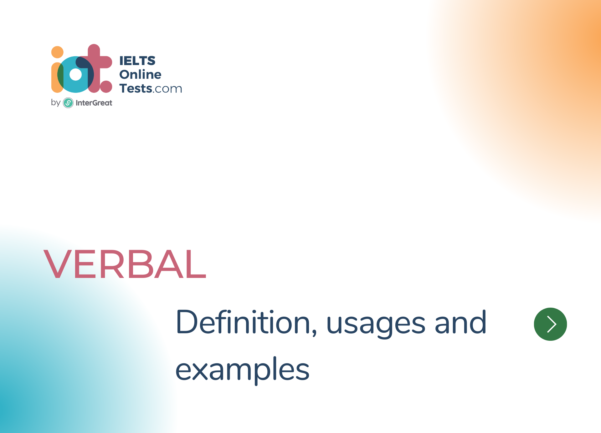 Verbal definition, usages and examples