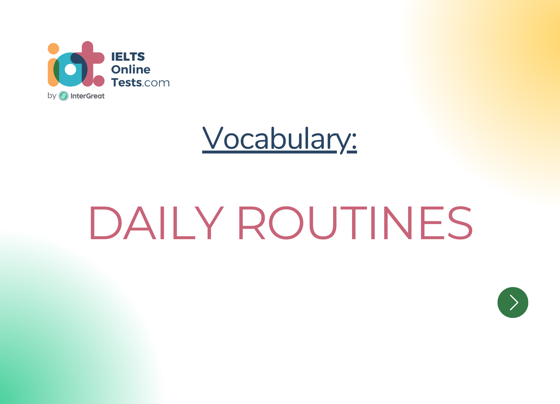 Các hoạt đồng thường ngày (Daily Routines)