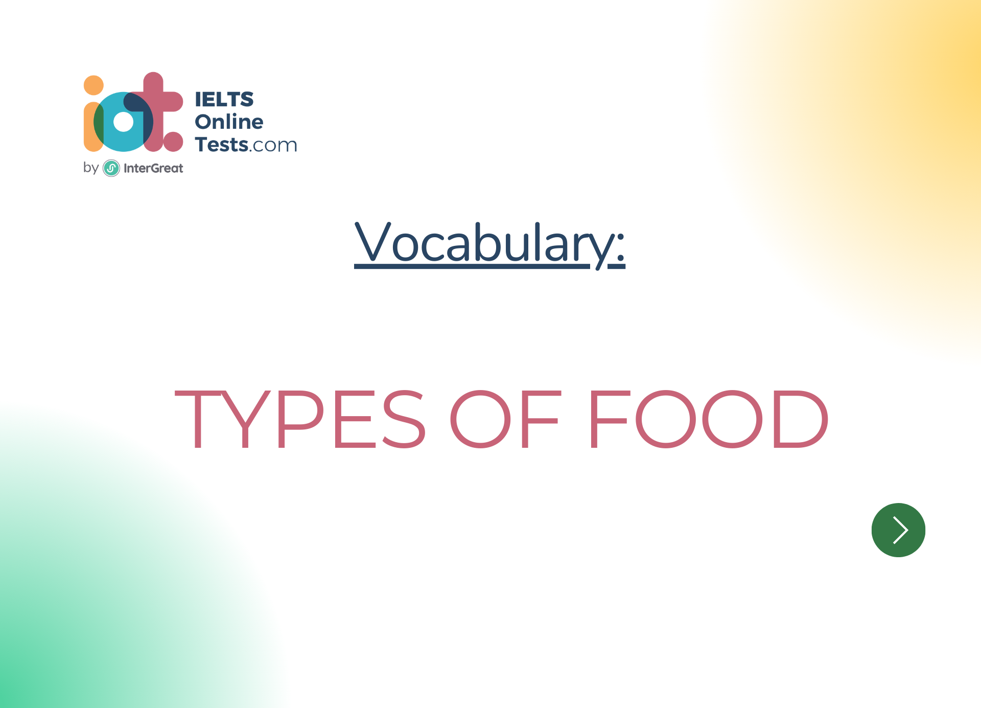 Các loại thực phẩm (Types of food)